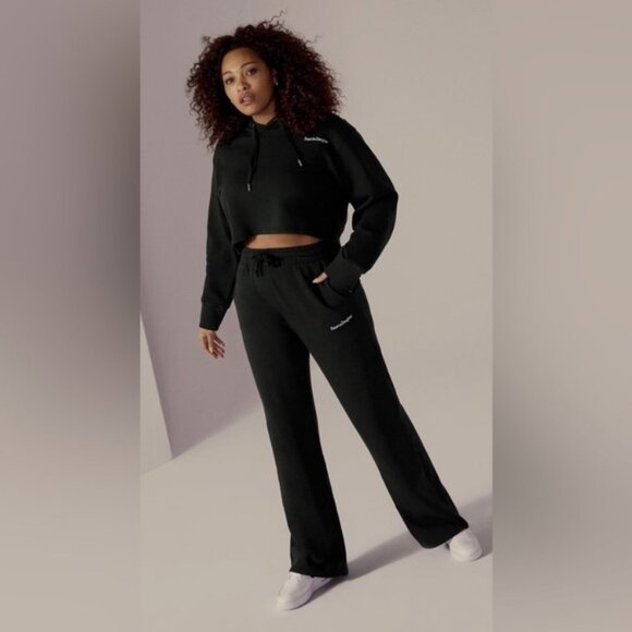 Favorite Daughter Black Pull On Wide Leg 100% Cotton Sweatpants - Size Medium - Picture 7 of 8